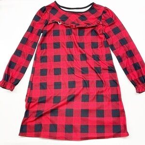Wondershop at Target girls red/black plaid print fleece nightgown